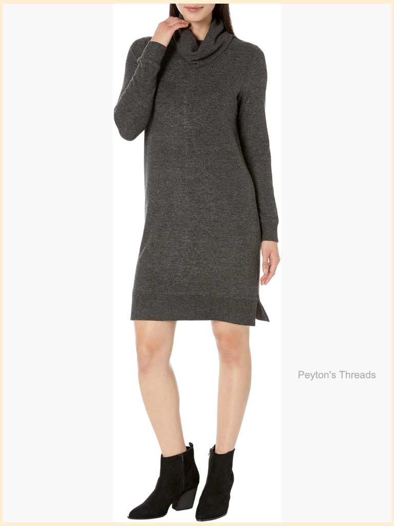 Cloud Jersey Mock Neck Dress With Long Sleeves